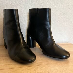 COS Black Leather Chucky Heeled Zipper Boots